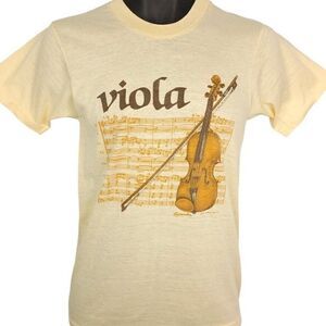 Viola T Shirt Vintage 80s Alto Violin String Instrument Sheet Music Made In USA